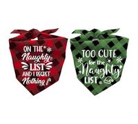 Paquete de 2 bandanas para perro de Feliz Navidad, bufanda a cuadros rojos de Navidad, baberos triangulares para perros, regalos para perros, mamá, dueño, decoración de invierno para cachorros