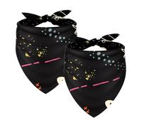 Paquete de 2 bandanas para perro, diseño de estrellas espaciales, planetas, pañuelos, pañuelos, gatos, perros, baberos