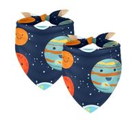 Paquete de 2 bandanas para perro, diseño de planetas, bufandas, pañuelos, gatos, perros, baberos