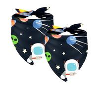 Paquete de 2 bandanas para perro, diseño de planetas espaciales, bufanda para mascotas, pañuelos, gatos, perros, baberos