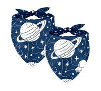 Paquete de 2 bandanas para perro, diseño de planetas espaciales, bufanda para mascotas, pañuelos, gatos, perros, baberos