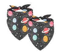 Paquete de 2 bandanas para perros, coloridos planetas, bufandas, pañuelos, gatos, perros, baberos