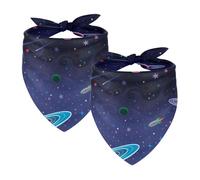 Paquete de 2 bandanas para perros, planetas, estrellas, bufandas, pañuelos, gatos, perros, baberos
