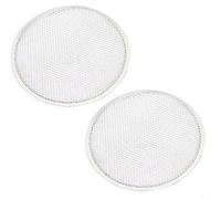 Paquete de 2 bandejas de malla circular de aleación de aluminio, placa de red de horno de barbacoa de 33 cm para una distribución uniforme del calor, parrilla antiadherente para barbacoa y asado