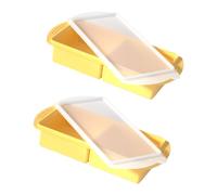 Paquete de 2 bandejas grandes para bloques de hielo con cubiertas protectoras, ABS fuerte para congelar sopas, salsas y bebidas, agarre antideslizante, juego de bandejas de hielo