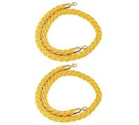 Paquete de 2 barreras de cuerda de cola con ganchos dorados, cuerda amarilla de 1,2 m para control de multitudes, gestión de eventos, líneas VIP y soluciones de colas