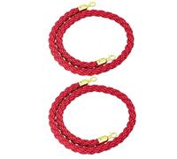 Paquete de 2 barreras de cuerda de cola rojas con ganchos, cuerda de soporte de 7 pies para control de multitudes de eventos y gestión de líneas, solución de barrera profesional