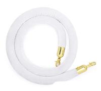 Paquete de 2 barreras de cuerda de terciopelo de seguridad para postes y bolardos, cuerda de alfombra VIP blanca de 1,5 m para control de multitudes de eventos y gestión de colas