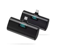 [Paquete de 2]Batería Externa para iPhone Serie 15/16/17, 5200mAh USB C Power Bank Carga Rápida Ultra-Ligera Batería Portátil con Pantalla LCD Mini Cargador Portátil para iPhone 17/16/15 Sam sung etc.