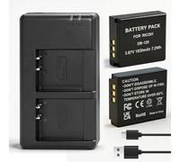 Paquete de 2 baterías DB-120 + cargador compatible con Ricoh GR IV batería recargable para accesorios Ricoh GR IV