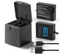 Paquete de 2 baterías de 2100 mAh compatibles con cámara GoPro Hero 13 negra con estación de carga de batería de 3 ranuras (cargador y 1 batería)