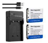 Paquete de 2 baterías de 2200 mAh y cargador USB de repuesto para Olympus Li-42B Li-40B Li42B Li40B FE-230 para Pentax D-Li63 NP-45 NP-45A EN-EL10 D-Li63 D-Li108 NP-80 CNP80 KLIC-7006