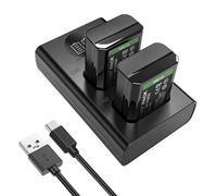Paquete de 2 baterías recargables NP-FW50 de 1500 mAh, con cargador USB rápido de doble ranura, compatible con Sony Alpha A7 III II A7R A6400 A6000 RX10 IV A3000 NEX-7 NEX-6 NEX-5N/5R/5/F3/3N/C3/3
