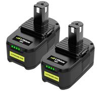 Paquete de 2 baterías Ryobi de 18 V 5,5 Ah P102 P103 P104 P105 para herramientas inalámbricas Ryobi RB18L50 RB18L25 RB18L15 RB18L13 P106 P107 P109 Goodexo