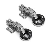 Paquete de 2 bisagras de cristal para puerta de armario, sistemas hidráulicos de amortiguación, acero laminado en frío, reducción de ruidos, bisagras hidráulicas ajustables