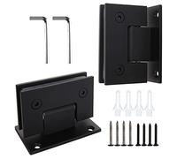 Paquete de 2 bisagras de cristal para puerta de ducha, bisagras de ducha de 90 grados, piezas de repuesto con accesorios de montaje, abrazadera de puerta de baño de acero inoxidable para vidrio de 3/8