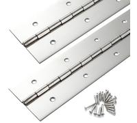 Paquete de 2 bisagras de piano resistentes de grado marino de 24 x 2 pulgadas de ancho, bisagra de piano de acero inoxidable de 0.060 pulgadas de grosor para gabinetes resistentes, puertas, cajas de