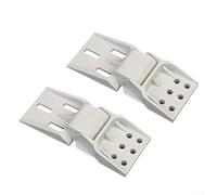 Paquete de 2 bisagras de plástico blanco plegable de 6 agujeros con ángulo de apertura ajustable de 95 a 110 grados, repuesto para congeladores pequeños con (0)