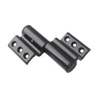 Paquete de 2 bisagras de puerta de aluminio de puente roto de alta resistencia - Bisagra plana de aleación de aluminio engrosada for puertas y ventanas(Black Left)