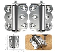 Paquete de 2 bisagras de resorte de cierre automático resistentes para puertas mosquiteras, bisagras de puerta exterior plateadas de acero inoxidable, bisagra de puerta de cierre automático para