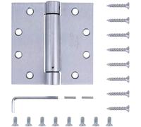 Paquete de 2 bisagras reversibles Stylever de 4,5"" con acabado en cromo satinado cepillado y cierre autom tico. Bisagra de resorte para puertas c