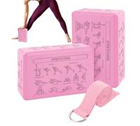 Paquete de 2 bloques de yoga de espuma, equipo de ejercicio suave y antideslizante para entrenamiento, meditación y equilibrio, cuñas ligeras para mujeres y principiantes, ideales para la flexibilidad