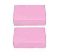 Paquete de 2 bloques de yoga de EVA rosa para pilates y meditación, soporte de espuma antideslizante con bordes biselados para estabilidad, alineación y flexibilidad, 15 x 22,5 x