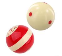 Paquete de 2 bolas estándar de billar con anillos de objetivo, bola de práctica de resina para control de espín lateral, 57,2 mm