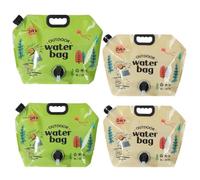 Paquete de 2 Bolsas de Agua Plegables de 8 litros, Bolsa de Almacenamiento de Agua de plástico congelable con Grifo con asa para Deportes, Camping, Picnic, al Aire lib Light Yellow and Green 2 Piezas