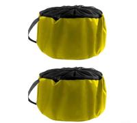 Paquete de 2 bolsas de almacenamiento de manguera de tela Oxford 600D, organizador superior de malla transpirable grande para mangueras de jardín de hasta 30 m con mango resistente, negro (amarillo)