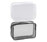 Paquete De 2 Bolsas De Almacenamiento Transparentes, Bolsa De Cosméticos De Pvc Transparente, Estuche Transparente Para Lápices, Bolsa De Almacenamiento De Viaje Impermeable