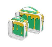 Paquete de 2 bolsas de aseo decorativas transparentes para mujeres que viajan, aprobadas por la TSA, multifuncionales, bolsa de viaje para afeitado, bolsa de maquillaje, Pintura de graffiti callejero