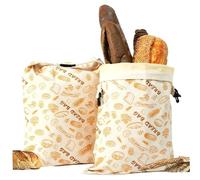 Paquete de 2 bolsas de pan de cera de abejas para masa madre, bolsas de almacenamiento de pan reutilizables con forro de cera natural, mantienen frescos los panes caseros (33x43 cm)