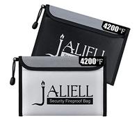 Paquete de 2 bolsas ignífugas para dinero (9.5 x 6.5 pulgadas), bolsa ignífuga impermeable sin picazón con cremallera, pequeña bolsa de dinero a prueba de fuego para dinero en efectivo, objetos de