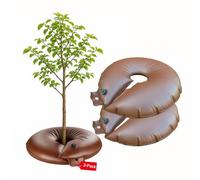 Paquete de 2 bolsas y anillos de riego de árboles de 15 galones, riego automático por goteo de liberación lenta con válvula de flujo ajustable, riego de raíces profundas para árboles y arbustos recién