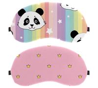 Paquete de 2 bonitos antifaz rosa con corona para dormir de lado, hombres y mujeres, máscara de ojos con bloqueo de luz, sombra de ojos con correa ajustable, venda nocturna