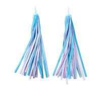 Paquete de 2 borlas coloridas con mango para bicicleta, patinete, decoración de bicicleta arcoíris