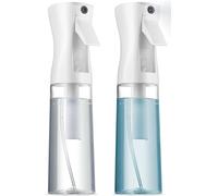 Paquete de 2 botellas de pulverización continua, pulverizador de niebla ultra fina, botella de spray de agua para botella de spray de cabello para peinado, limpieza, salones, 2 unidades de 7.5 onzas /