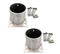 Paquete de 2 bridas de base de poste para anclajes de columna redonda de madera a hormigón, se adapta a diámetros de 200 a 25 mm, ideal para vallas de eslabones de cadena y barandillas fuertes y de