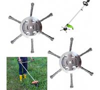 Paquete de 2 cabezales de cepillo de alambre de acero para desbrozadoras, accesorio para desbrozadoras inalámbricas, cabezal de desbrozadora