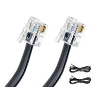 [Paquete de 2] Cable de datos RJ11 / RJ12 de 5 pies, extensión de alta velocidad de 6 pines para cajón de caja registradora, teléfono, módem, fax, impresoras y más, cable de cajón para voz y datos