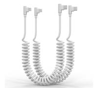 Paquete de 2 Cable Lightning Coche en Espiral de 90 Grados PD27W, Certificado Aple Carplay y MFi, PD27W Retráctil para iPhone con Transmisión de Datos,Cable de carga de iPhone para iPhone/iOS, Blanco
