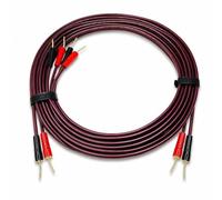 Paquete de 2 cables de altavoz de 13 AWG, cable de cobre OFC sin oxígeno de 6 pies con conectores de pin chapados en oro de 24 quilates de 2 mm, 400 hebras, para amplificador, receptor AV, altavoz de