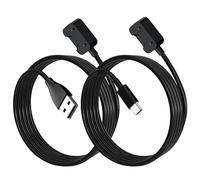 Paquete de 2 cables de carga para reloj inteligente Samsung Galaxy Fit 3, 1 USB + 1 cable de carga tipo C de repuesto para Samsung Galaxy Fit 3 Fitness Tracker, color negro (3.3 pies + 3.3 pies)