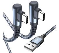 Paquete de 2 cables de carga rápida USB C de 0,5 m, ángulo recto, 90 grados, 3,1 A, compatible con iPhone 17 Air 16 15 Plus Pro Max, Samsung Flip/Fold 7 6 5 S26 S25 S24 S20 S21 S22 S23 A16/15/14 A35