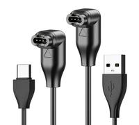 Paquete de 2 cables de carga USB-C para relojes Garmin, cargador en ángulo recto de 100 cm compatible con Fenix, Venu, Forerunner, Insti