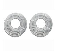 Paquete de 2 cables de corte de acero para recortadoras de cuerda de 2,4 a 3,5 mm, 15 metros por rollo, ofrece una vida útil de corte extendida múltiple (2,7 mm)