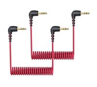 Paquete de 2 cables de micrófono de 3,5 mm compatibles con Rode Wireless Pro / Wireless Go 2 / DJI Mic 2 y Hollyland Lark M1 M2 150 Max Duo, cable de conexión TRS dual en espiral de 3,5 mm para