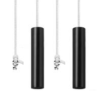 Paquete de 2 cables de tracción para ventilador e interruptores de luz con extensión de 1,5 metros y mango de aleación compacto para espacios reducidos (blanco)