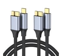 Paquete de 2 cables micro B a USB C, cable USB 3.0 de nailon para disco duro externo compatible con Seagate, WD Toshiba, MacBook Pro/Air, iPad, iPhone, Samsung Galaxy S25